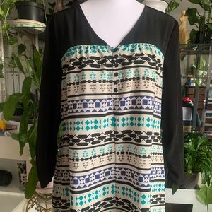 STYLE & CO AZTEC SLEEVED BLOUSE 🔹▪️
